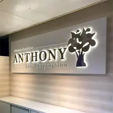 Matte Black Metal Backlit Letters Modern Floating LED Sign