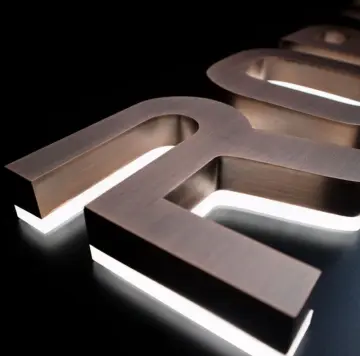 高級拉絲金屬背光字母LED標誌