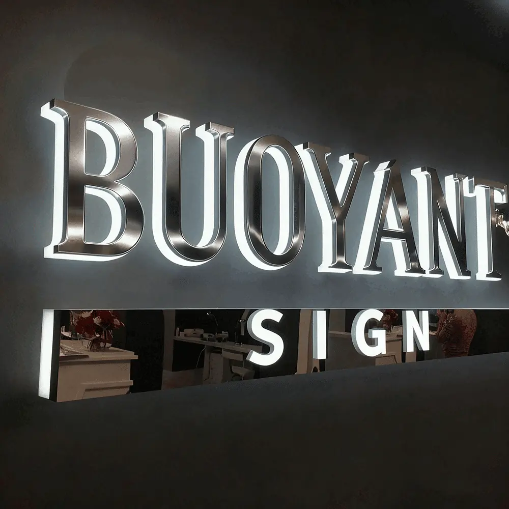 3D立體發光金屬字母背光Logo，適用於辦公室牆面廣告標誌 3